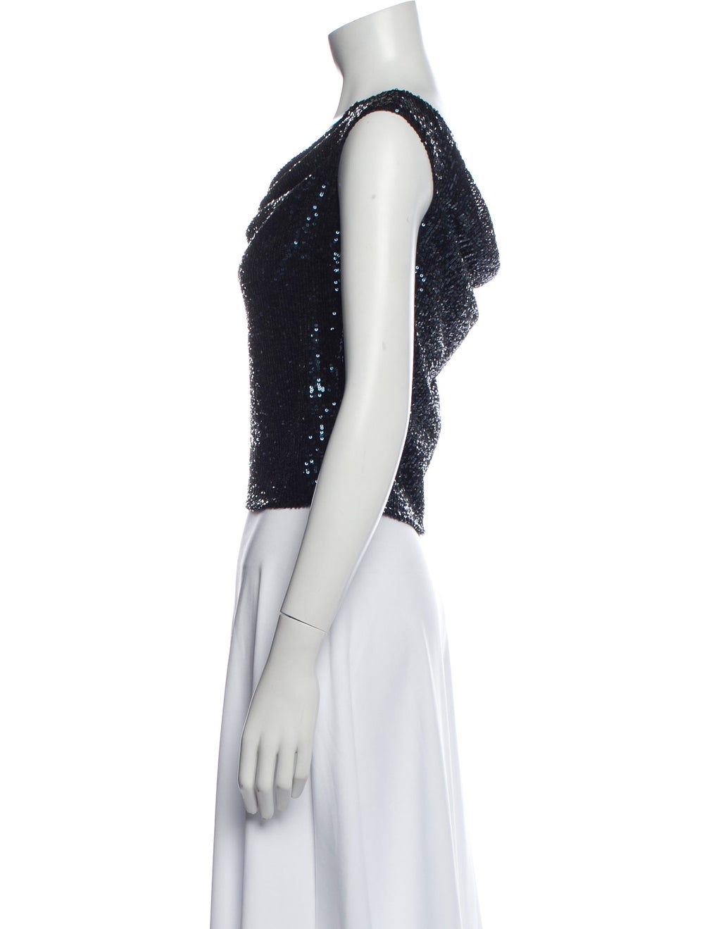 Halston Patterned Cowl Neck Top - image 2