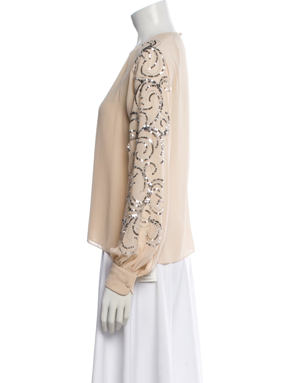 Halston Patterned Crew Neck Blouse - image 2