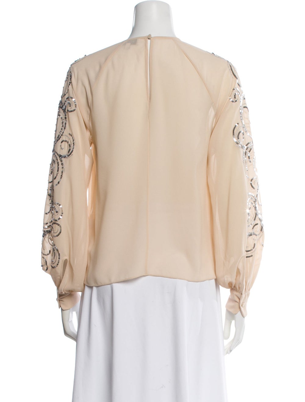 Halston Patterned Crew Neck Blouse - image 3