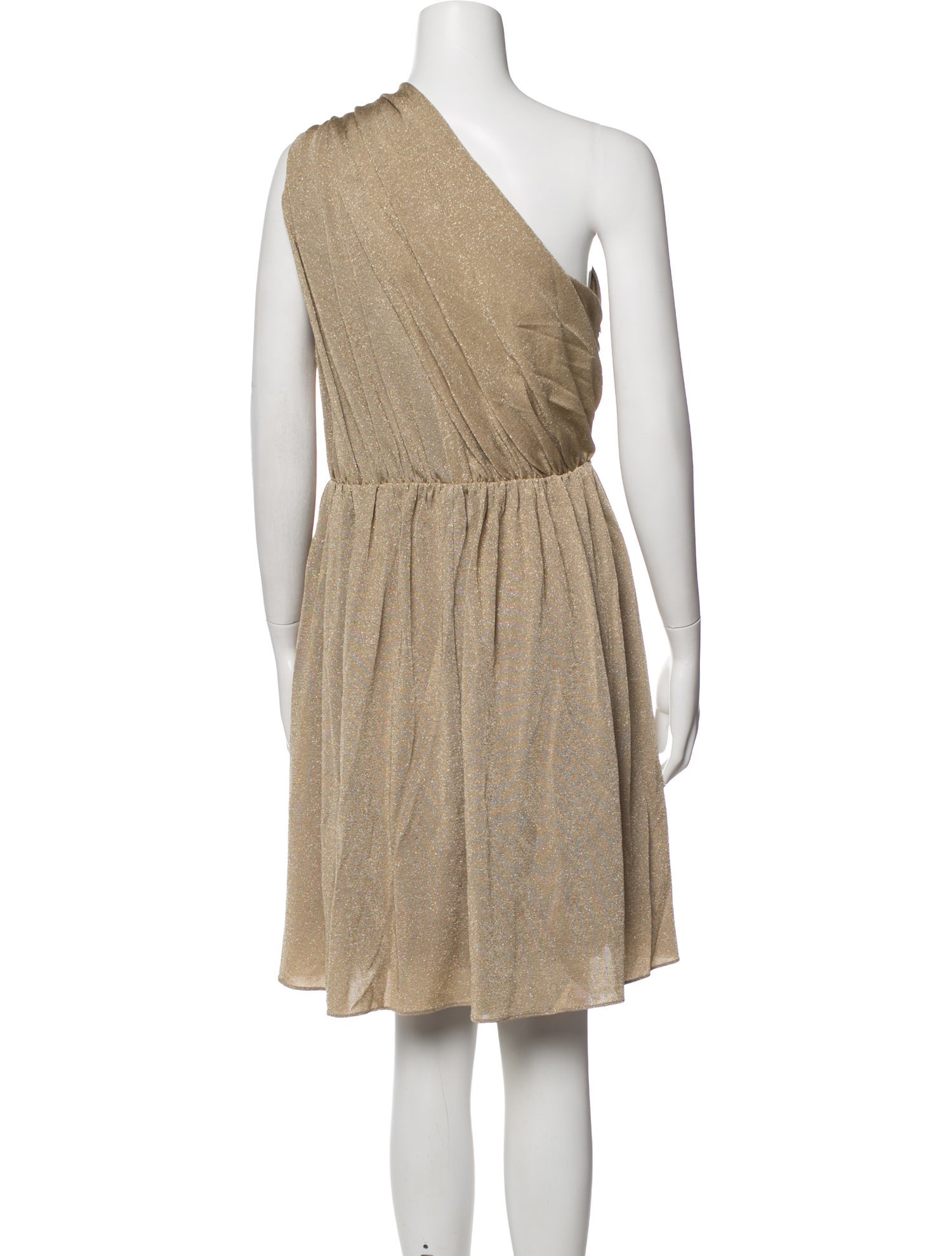 one shoulder halston dress Halston - One-shoulder Asymmetric Crepe Gown - Ivory
