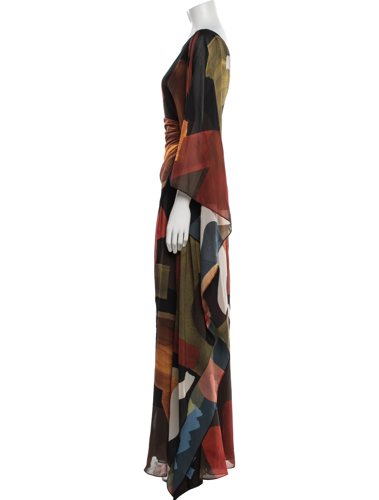 Halston Graphic Print Long Dress