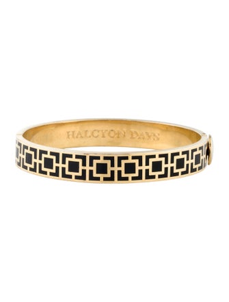 Halcyon Days Enamel Hinged Bangle Bracelet