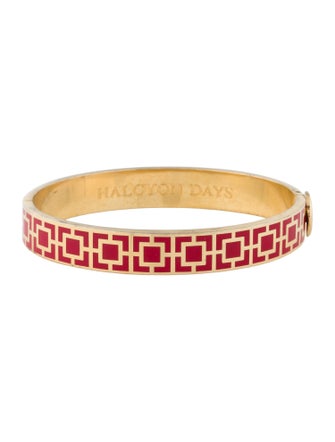 Halcyon Days Enamel Hinged Bangle Bracelet