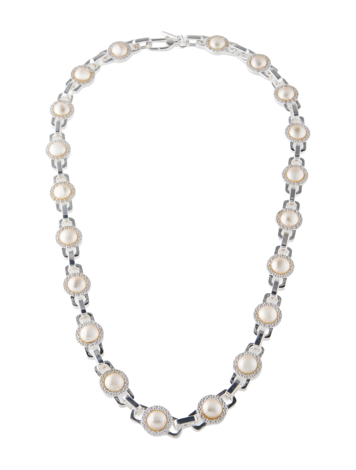 Hatton Labs Freshwater Pearl & Cubic Zirconia Romeo Necklace
