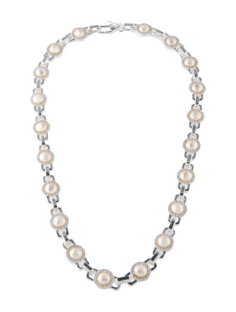 Hatton Labs Freshwater Pearl & Cubic Zirconia Romeo Necklace
