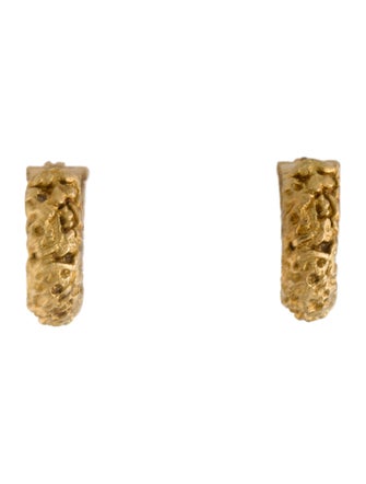 Hammerman 18K Nugget Clip On Earrings