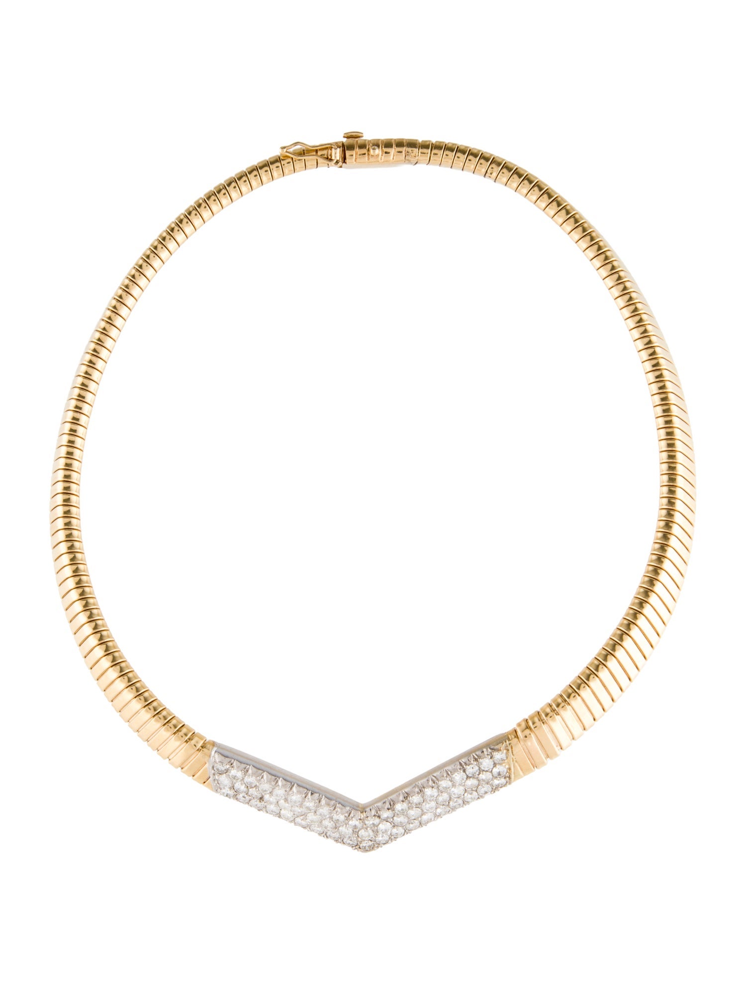 Hammerman 14K Diamond V Collar Necklace