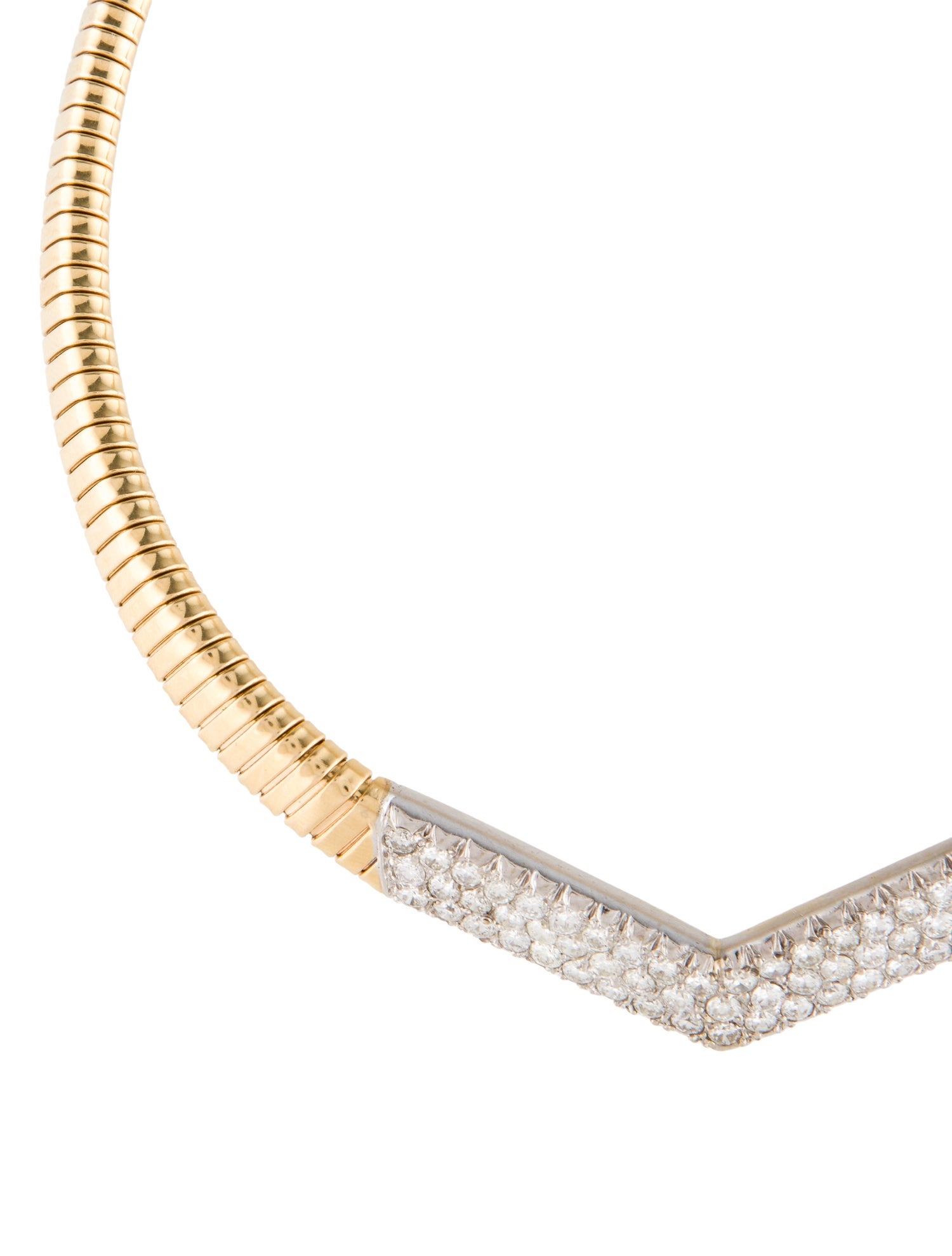 Hammerman 14K Diamond V Collar Necklace