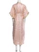 Daniel Hanson Polka Dot Print Mesh Accents Robe