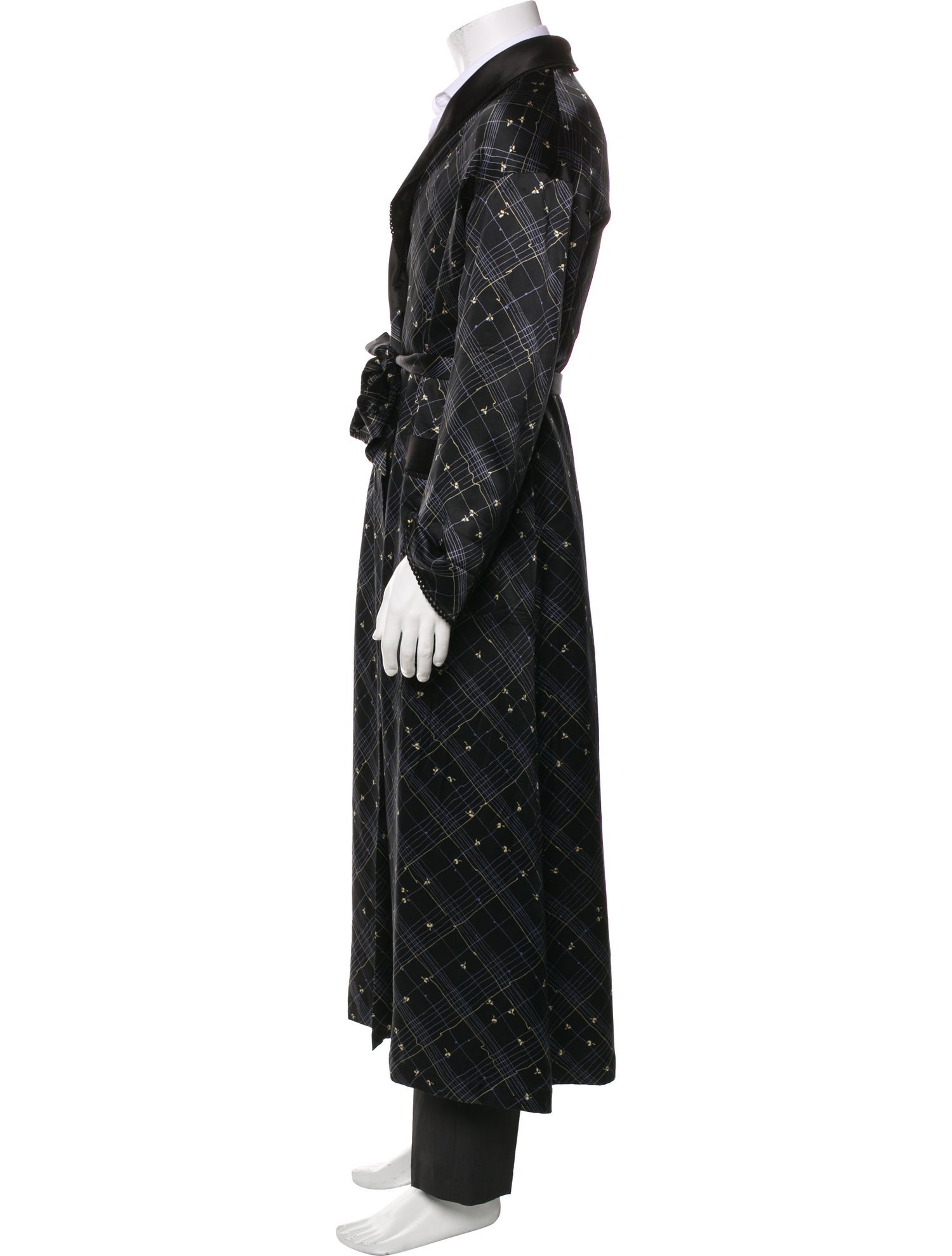 Daniel Hanson Silk Plaid Print Robe