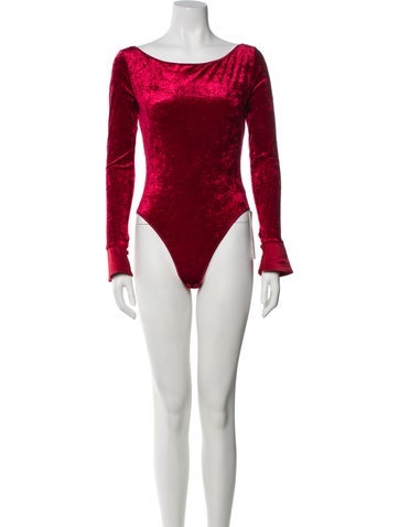 Harrods of London Tops Bateau Neckline Long Sleeve Bodysuit L