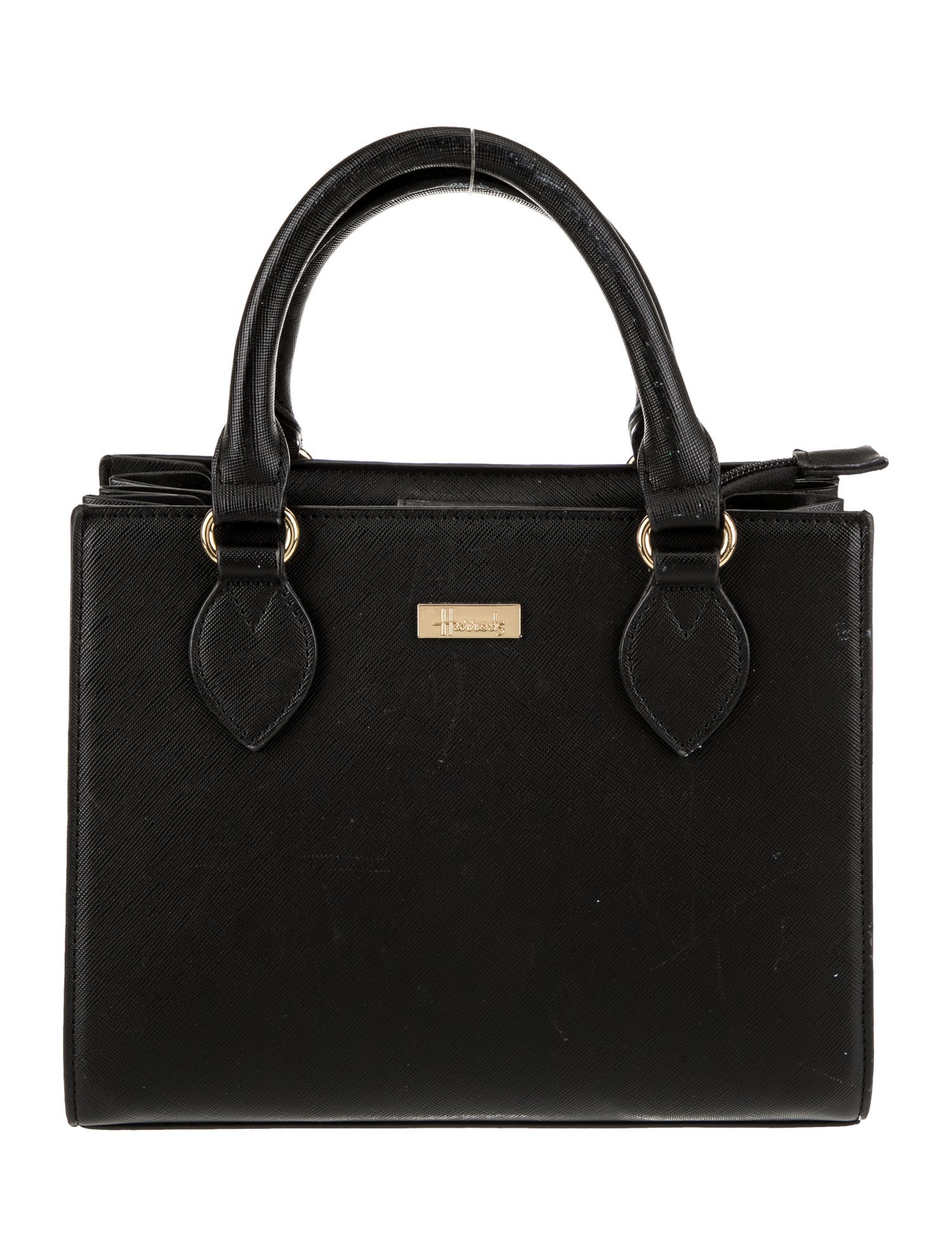 Harrods of London Saffiano Leather Top Handle Bag