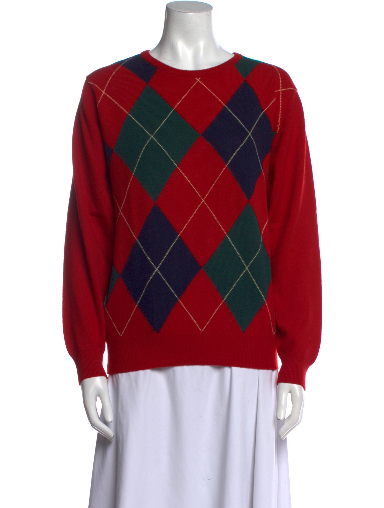 Harrods of London Wool Plaid Print Sweater