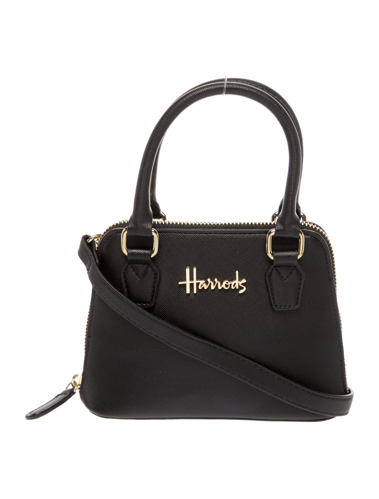 Harrods of London Saffiano Leather Top Handle Bag