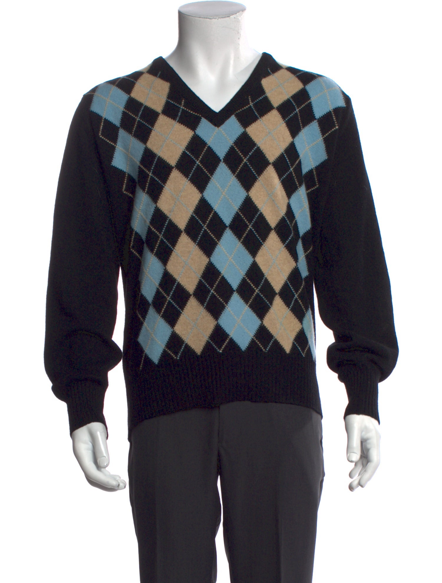 Harrods of London Cashmere Plaid Print Pullover