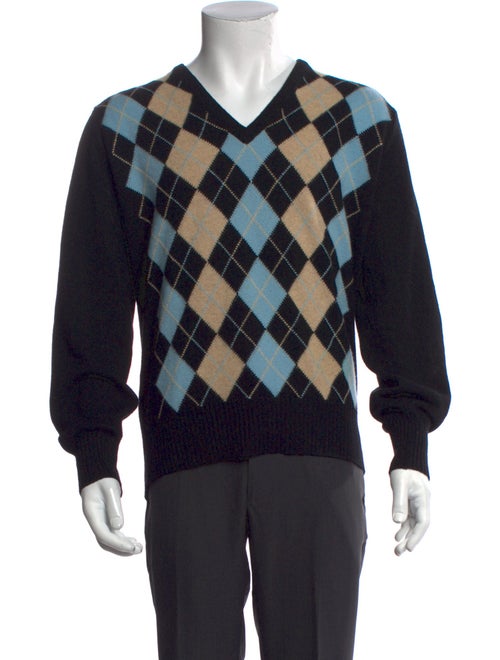 Harrods of London Cashmere Plaid Print Pullover