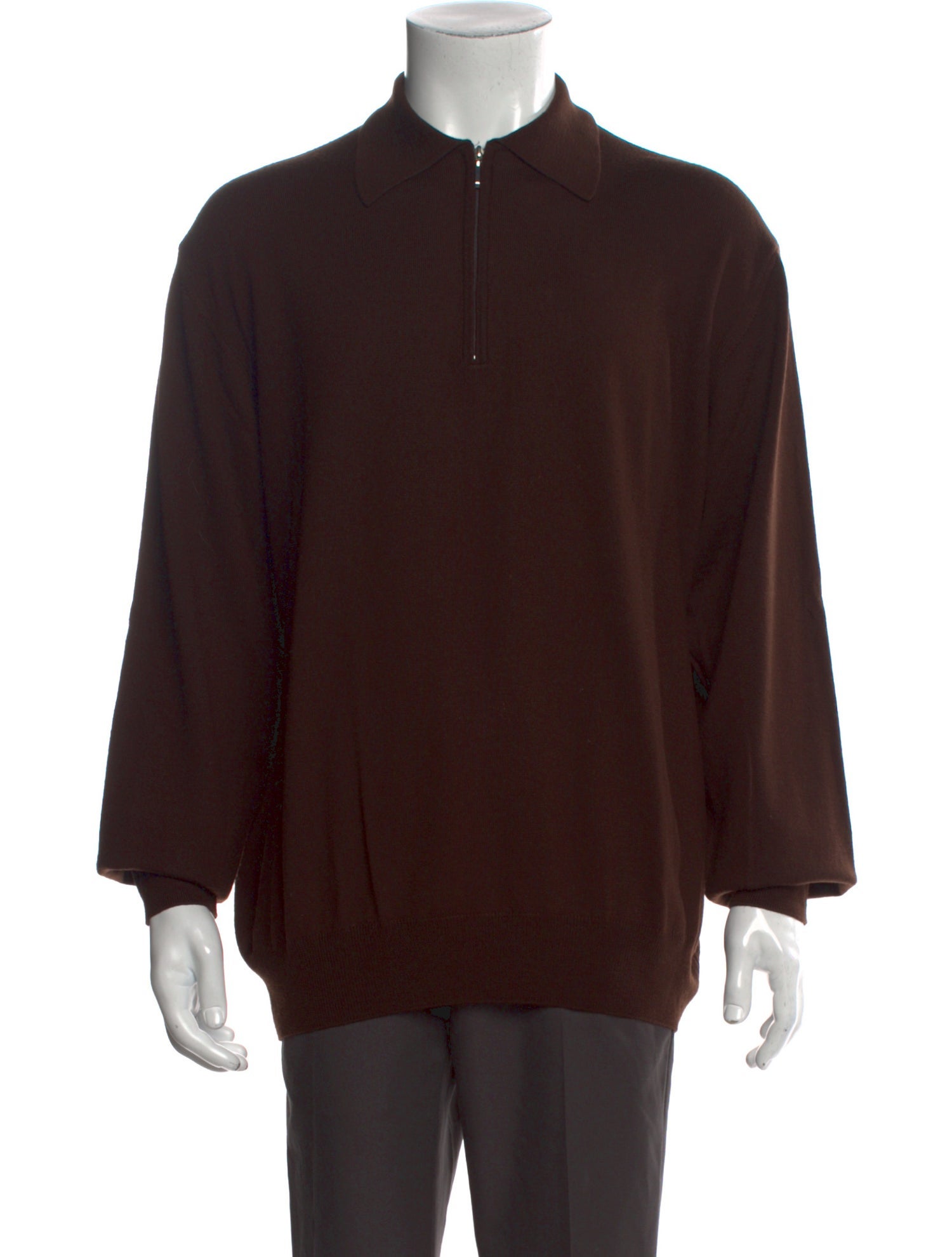 Harrods of London Wool Mock Neck Polo Sweater