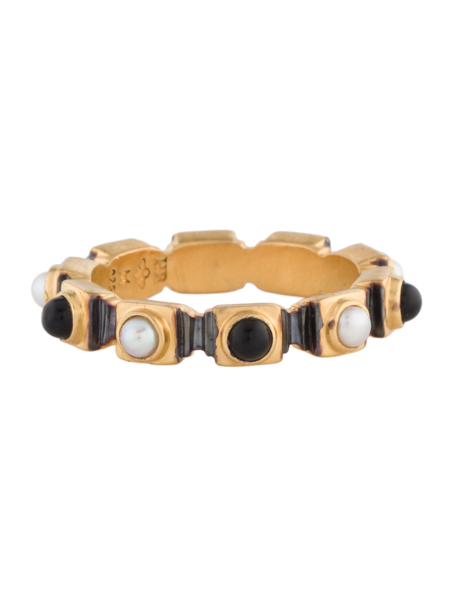 Harris Reed x Missoma Pearl And Black Stone Stacking Ring