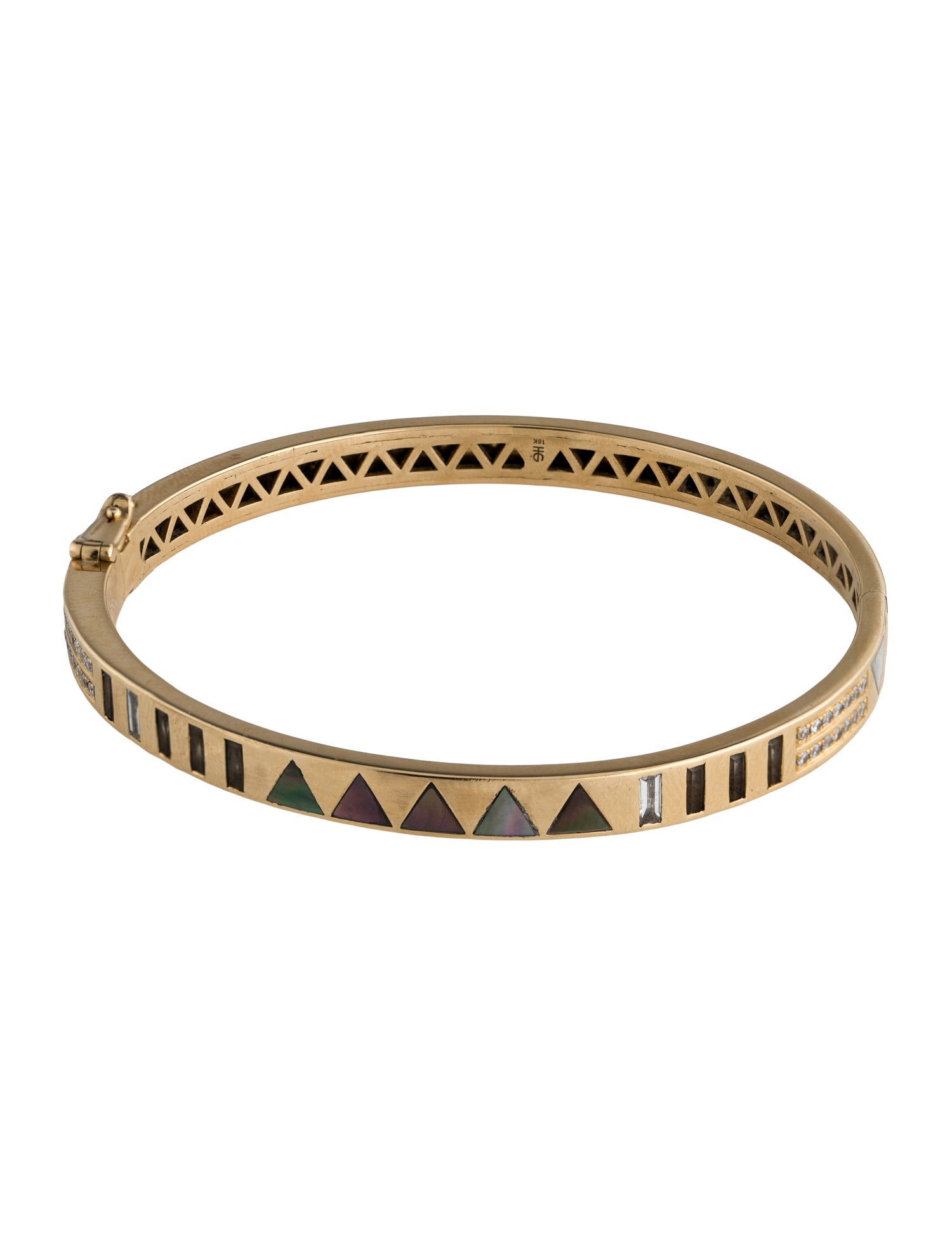 Harwell Godfrey 18k Diamond, Mother of Pearl & Smoky Quartz Juju Bangle