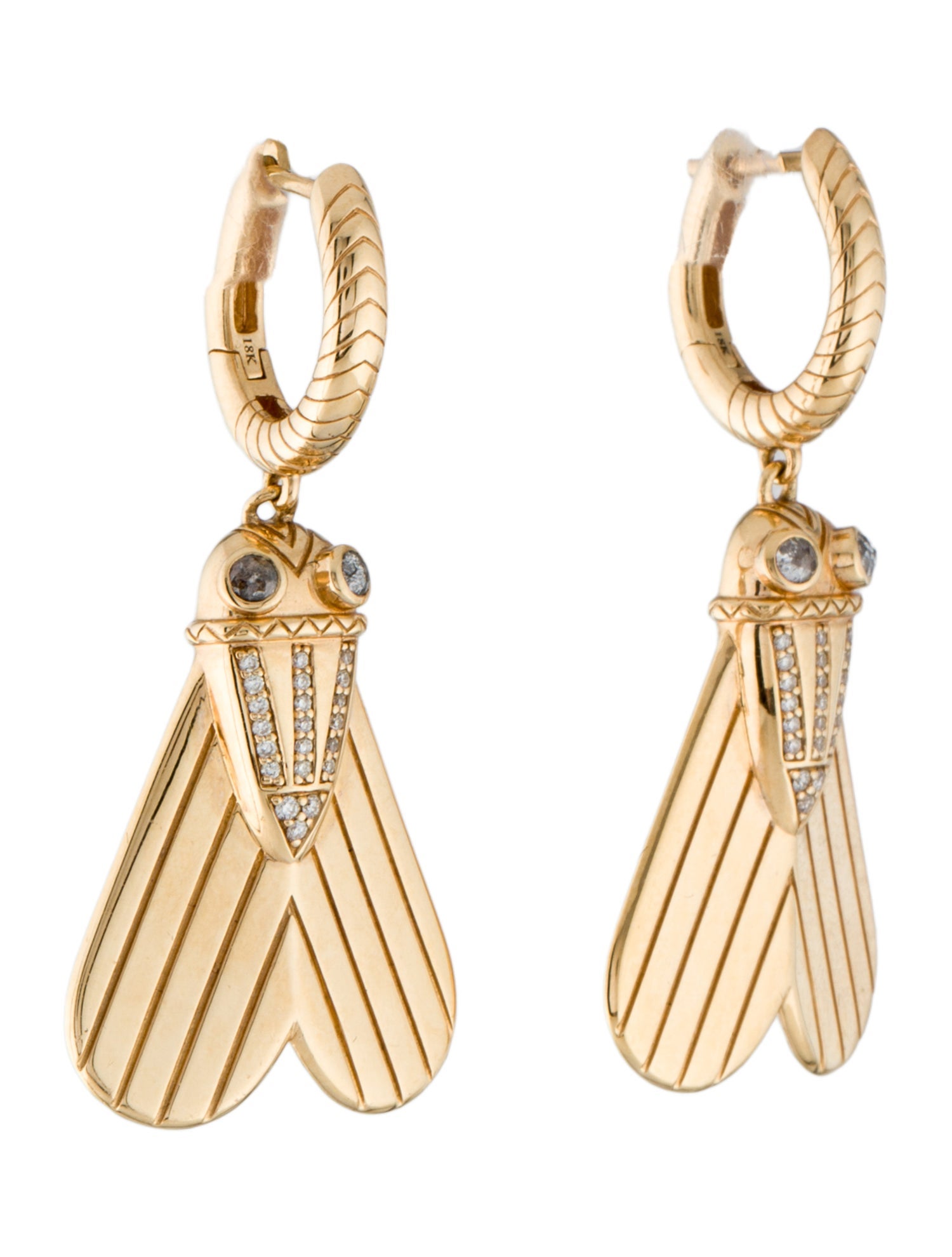 Harwell Godfrey 18K Diamond So Fly Drop Huggie Earrings