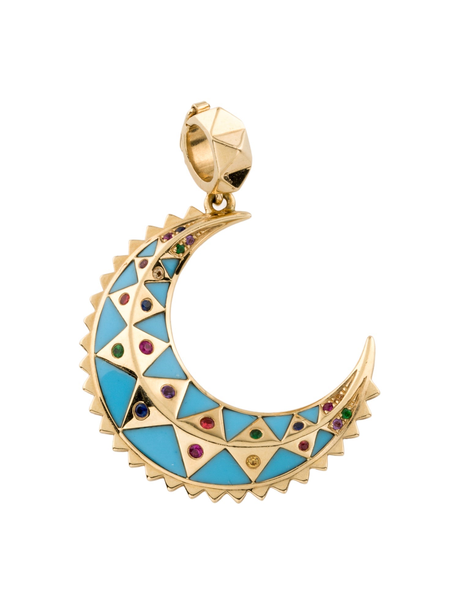 Harwell Godfrey 18K Ceramic & Multistone Mini Moon Pendant