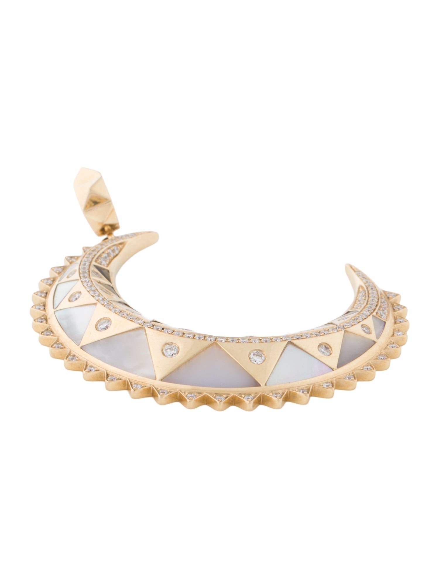 Harwell Godfrey 18K Mother of Pearl & Diamond Major Moon Pendant