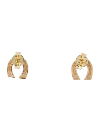Harwell Godfrey 18K Diamond Tiny Horseshoe Stud Earrings