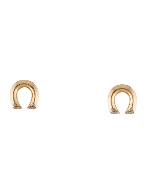 Harwell Godfrey 18K Diamond Tiny Horseshoe Stud Earrings