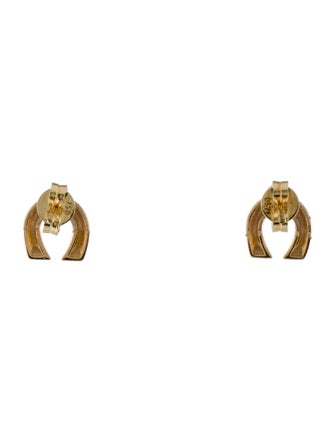 Harwell Godfrey 18K Diamond Tiny Horseshoe Stud Earrings