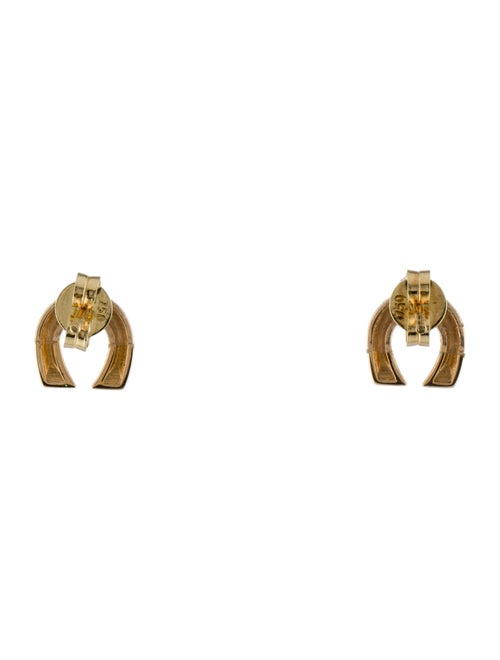 Harwell Godfrey 18K Diamond Tiny Horseshoe Stud Earrings