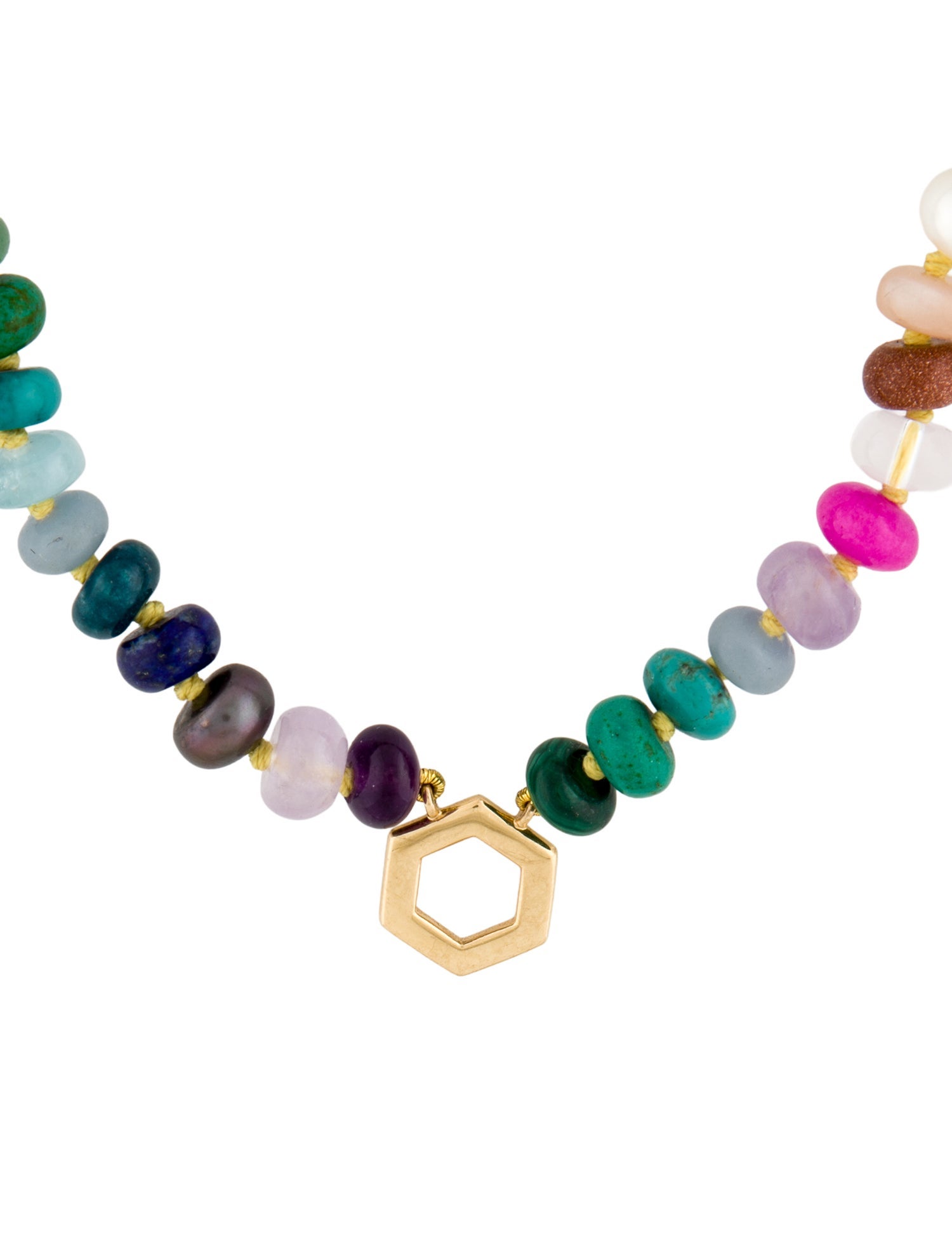 Harwell Godfrey 18K Multistone Rainbow Bead Foundation Pendant Necklace