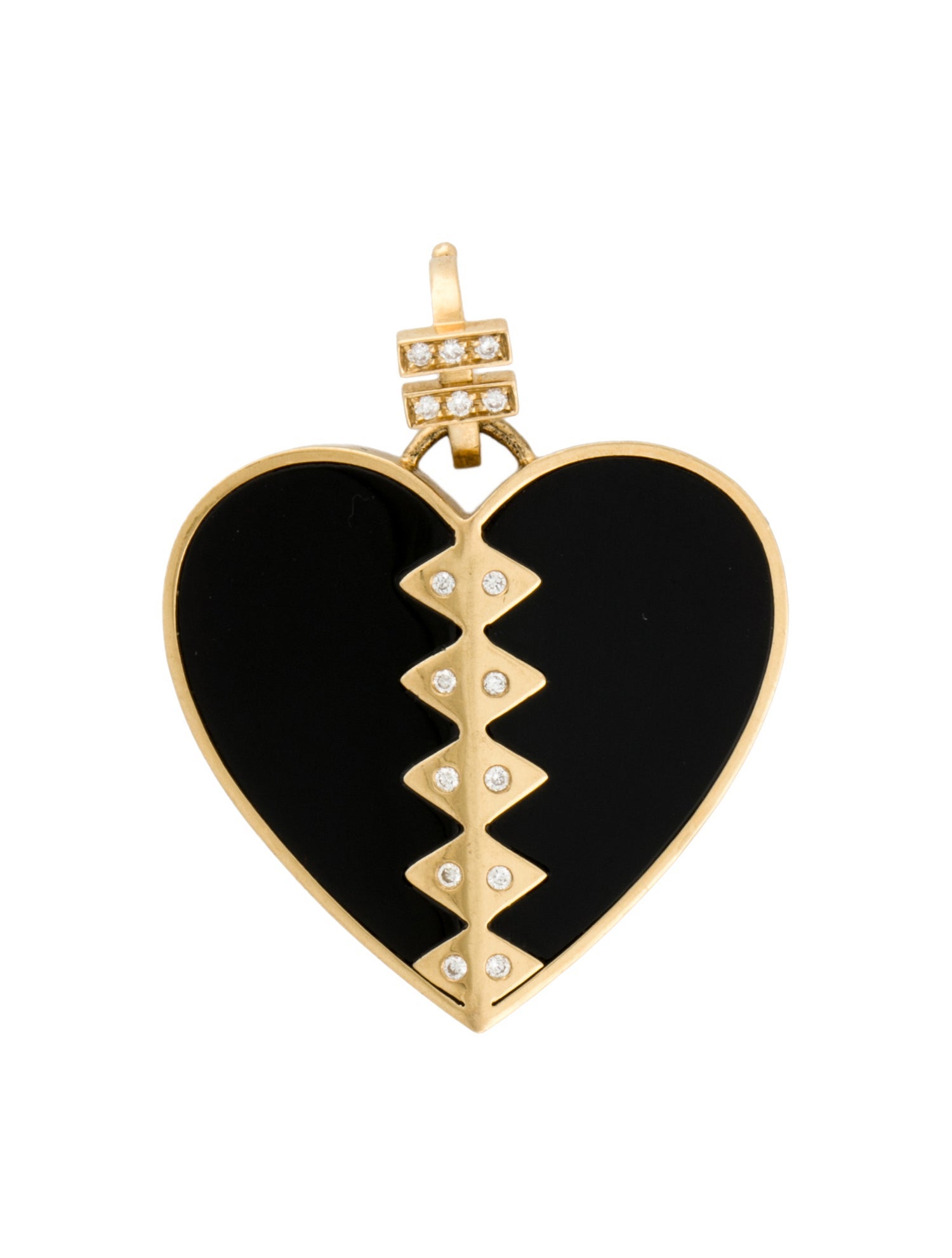 Harwell Godfrey 18K Diamond & Glass Heart Enhancer Pendant