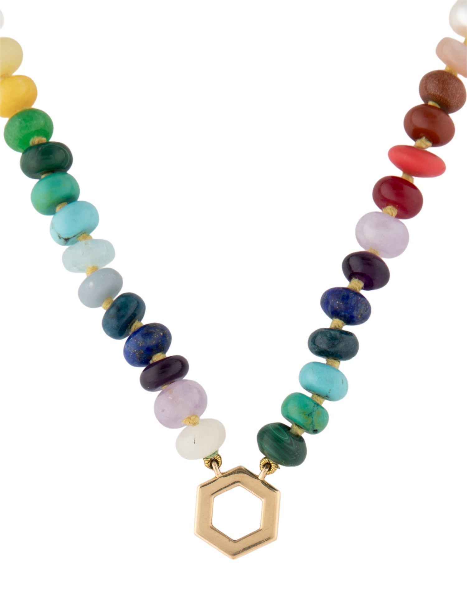 Harwell Godfrey 18K Pearl & Multistone Hexagon Necklace