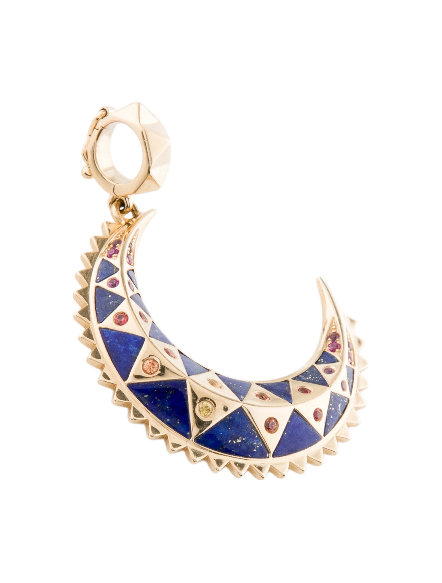 Harwell Godfrey 18K Lapis Lazuli, Sapphire & Amethyst Mini Moon Pendant