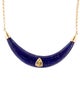 Haute Victoire 18K Citrine & Lapis Lazuli Crescent Moon Necklace
