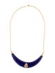 Haute Victoire 18K Citrine & Lapis Lazuli Crescent Moon Necklace