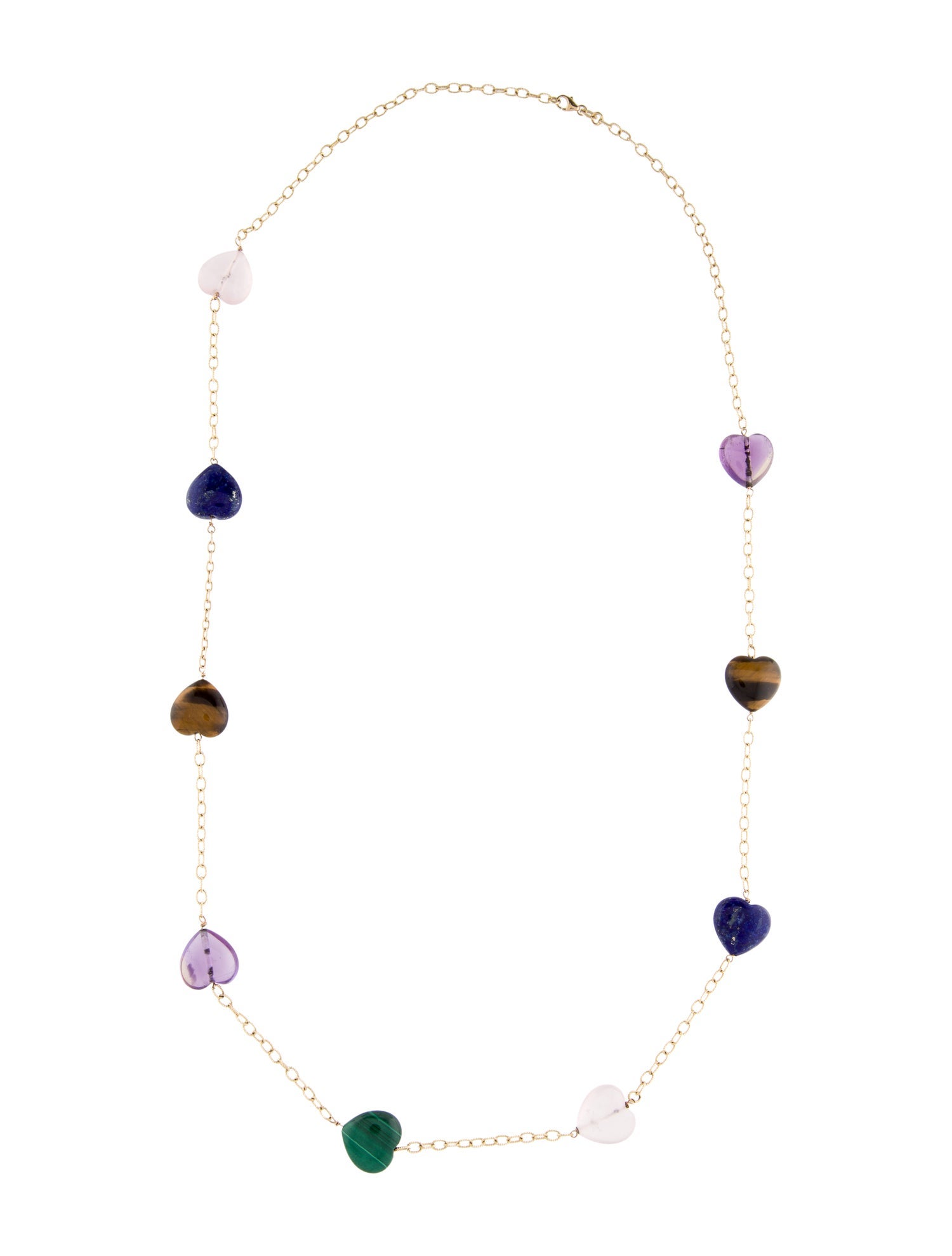 Haute Victoire 14K Multistone Mini Heart Sautoir Necklace