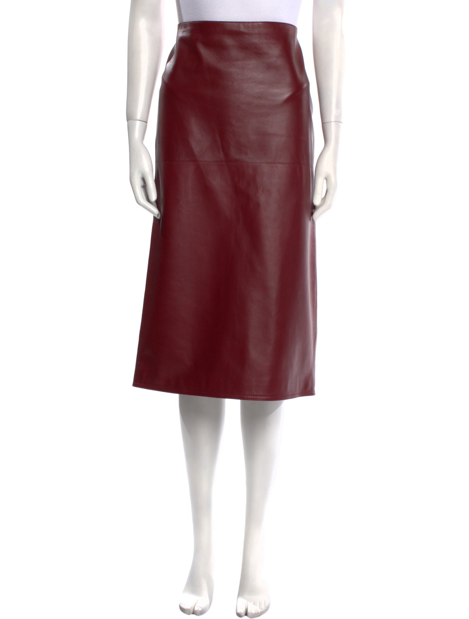 Veronica de Piante Leather Midi Length Skirt