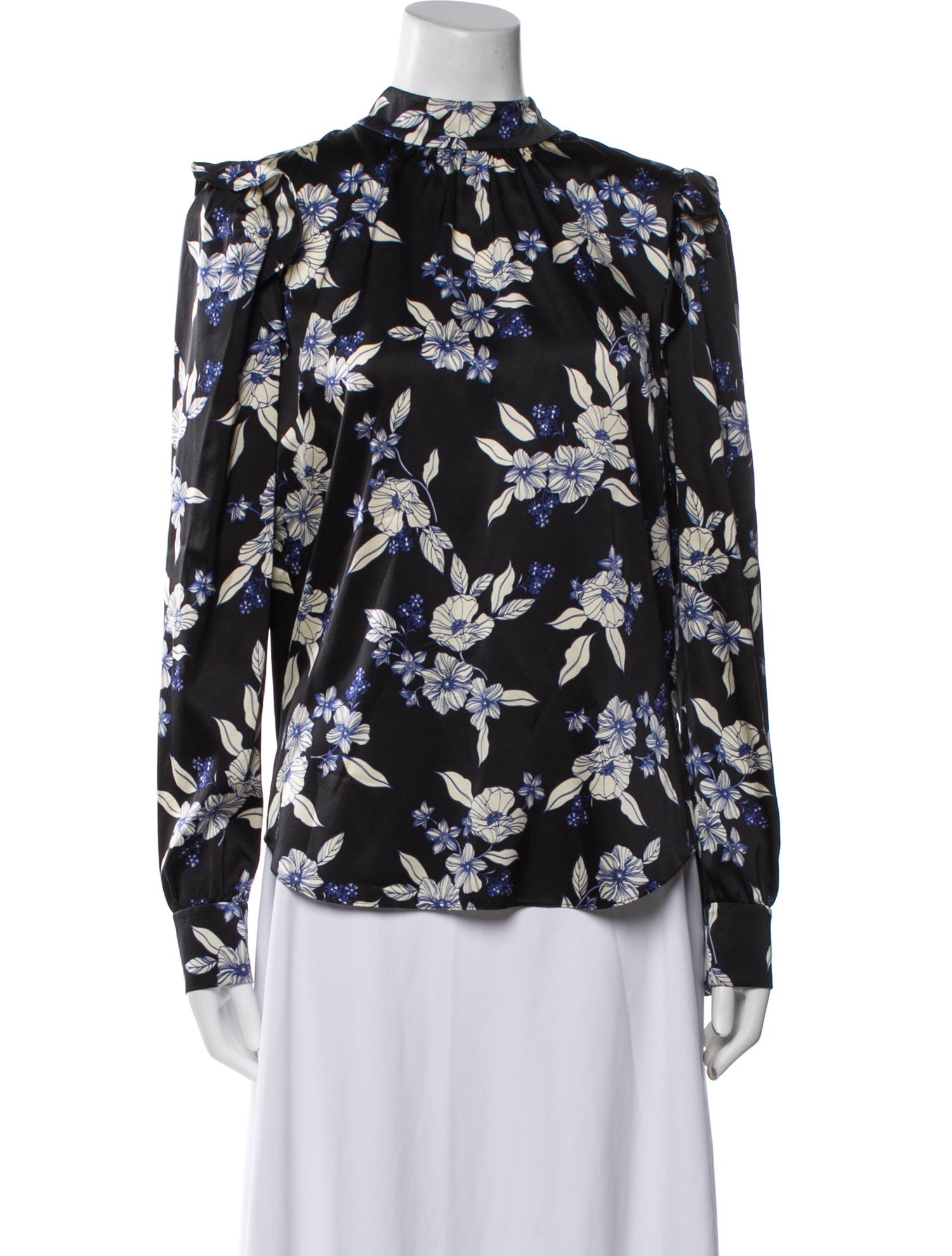 Veronica de Piante Silk Floral Print Blouse