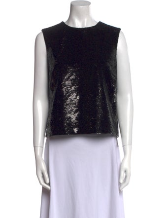 Veronica de Piante Crew Neck Sleeveless Crop Top