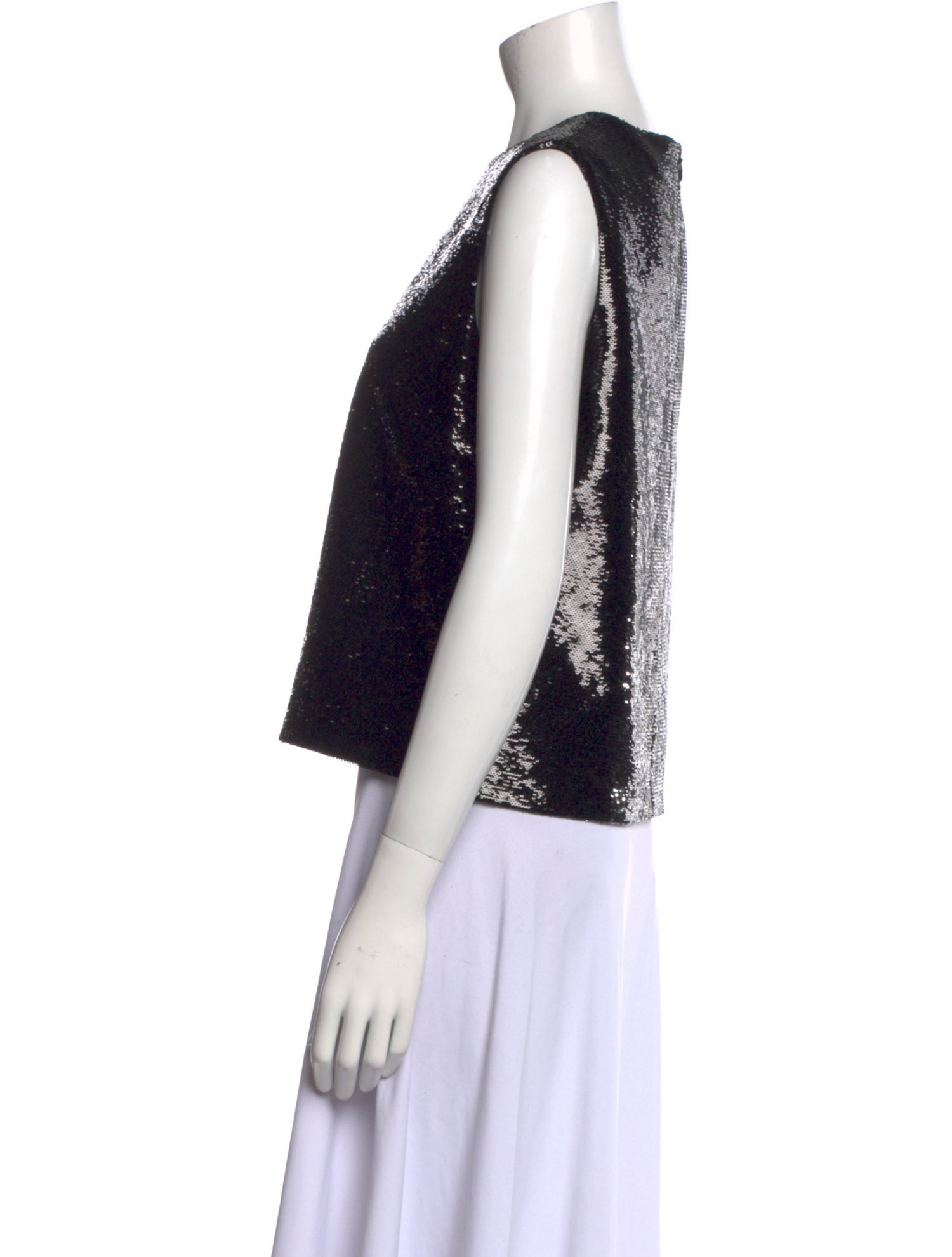 Veronica de Piante Crew Neck Sleeveless Crop Top