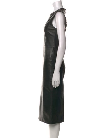 Veronica de Piante Leather Midi Length Dress