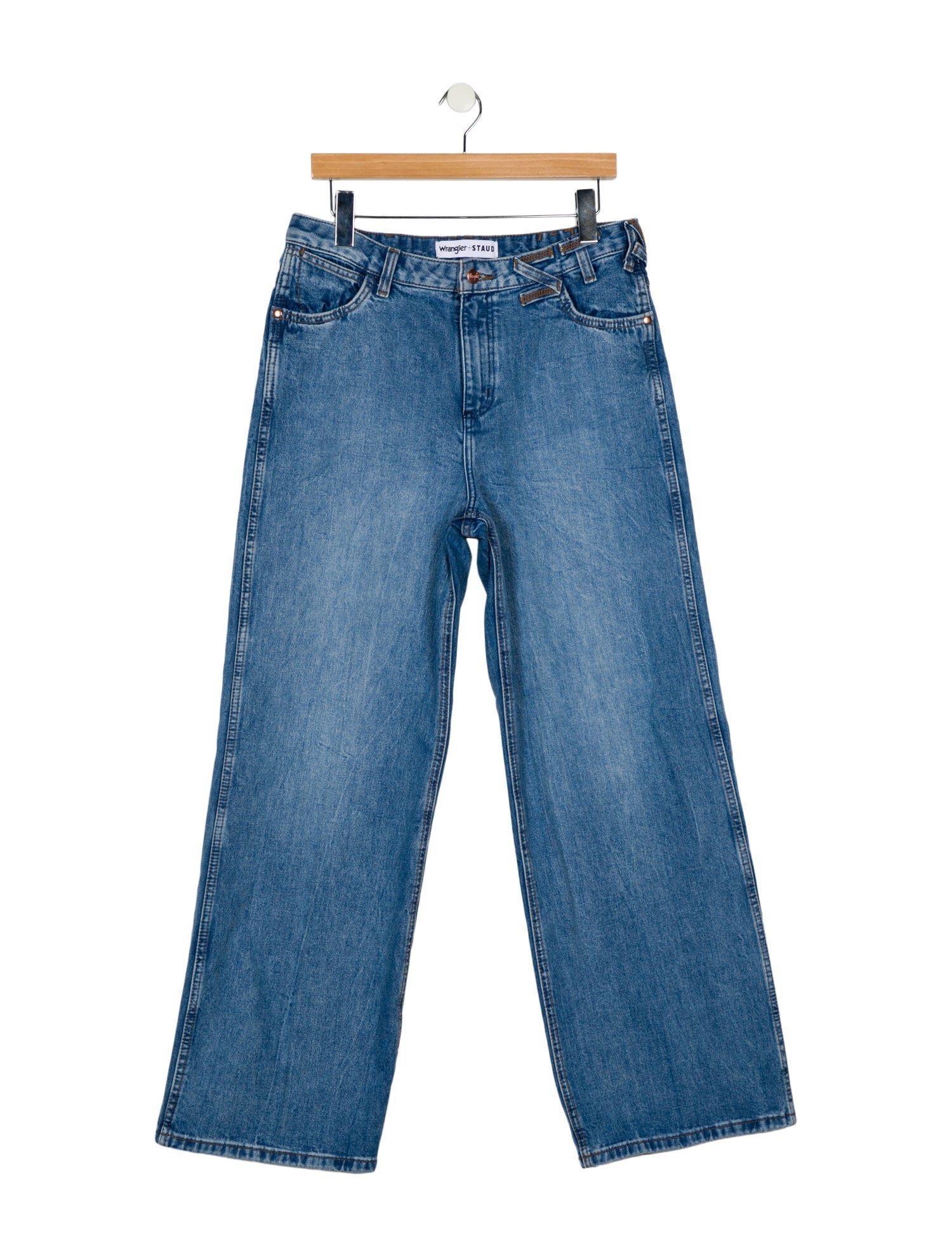 Staud + Wrangler High-Rise Wide Leg Jeans
