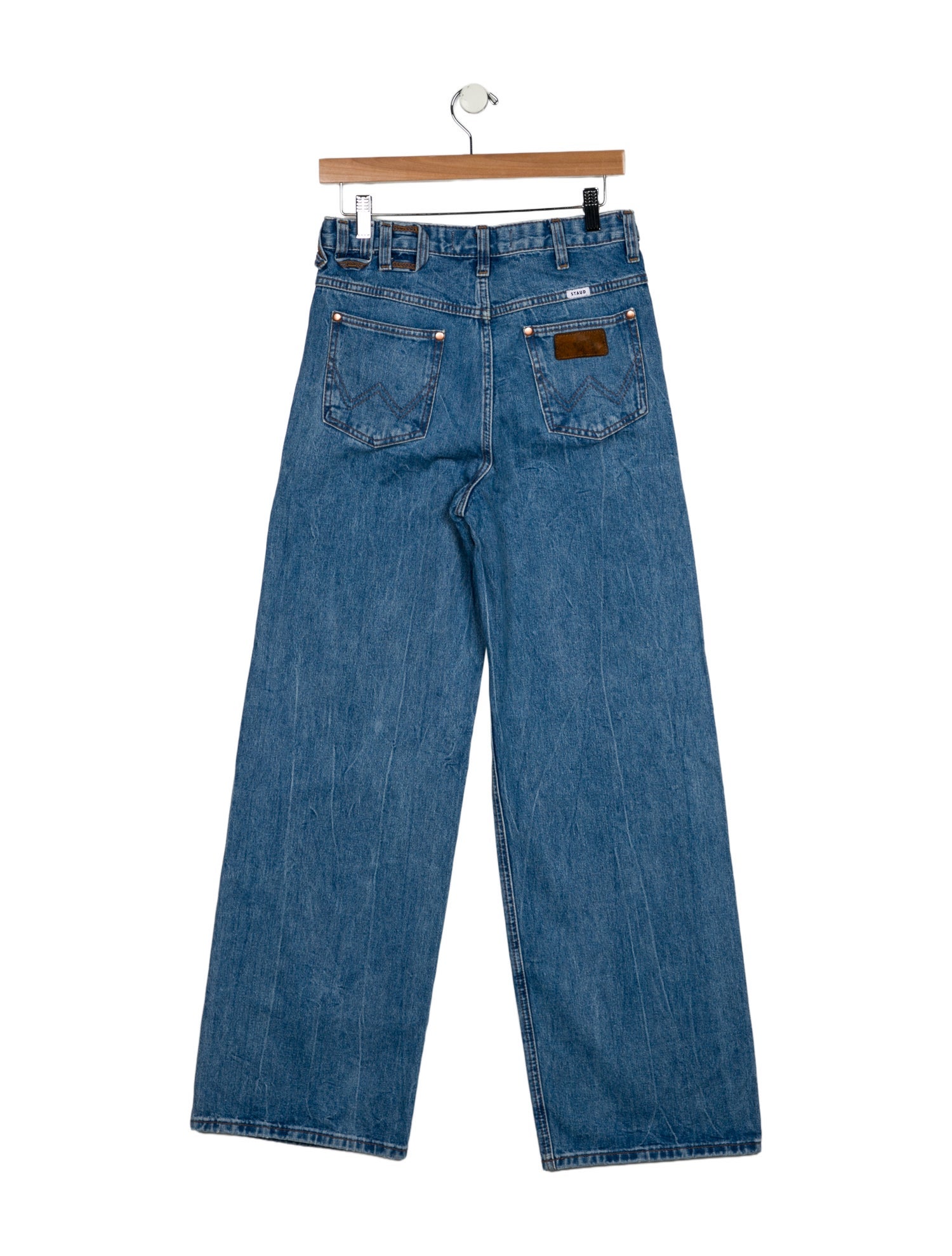 Staud + Wrangler Mid-Rise Wide Leg Jeans