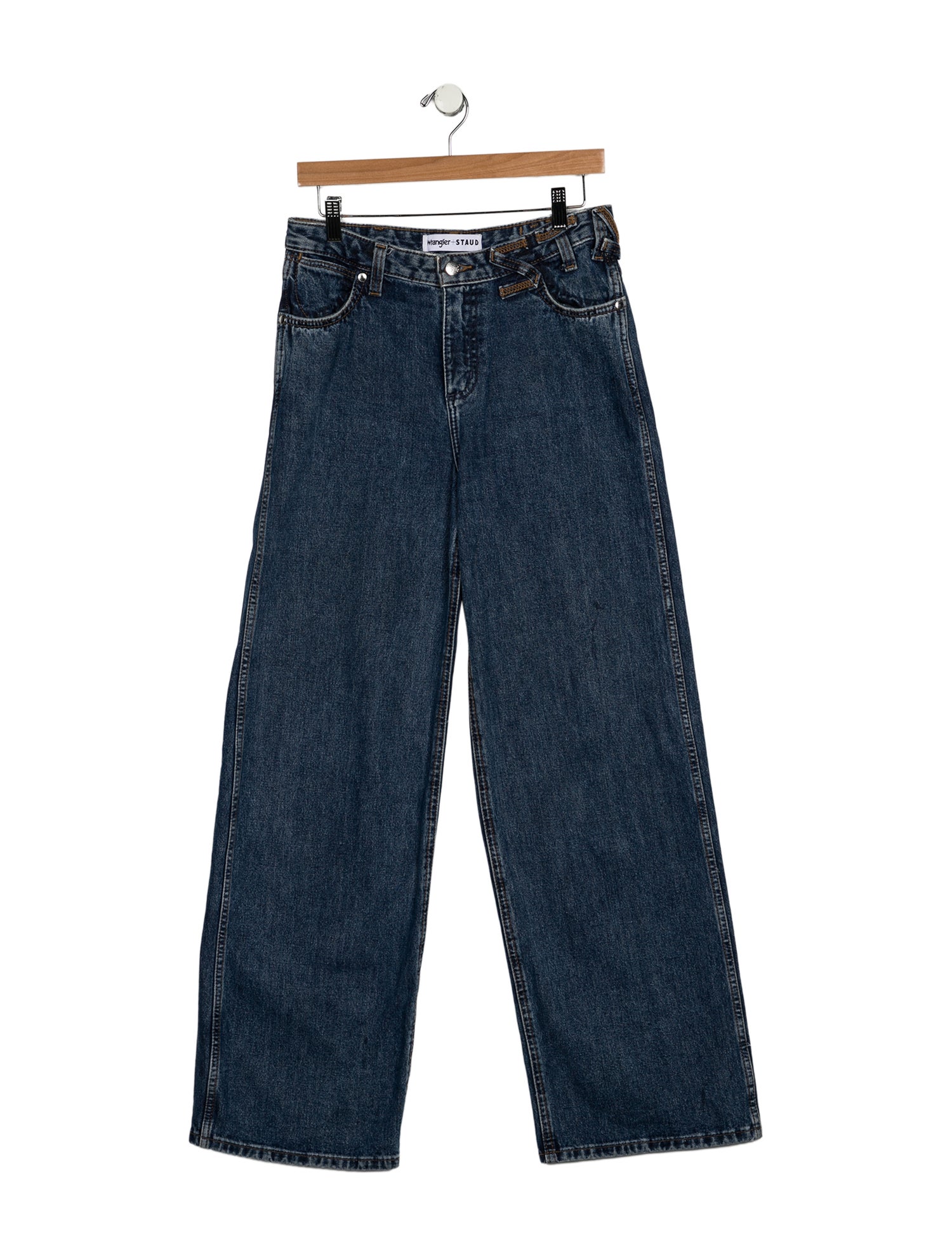 Staud + Wrangler Mid-Rise Wide Leg Jeans
