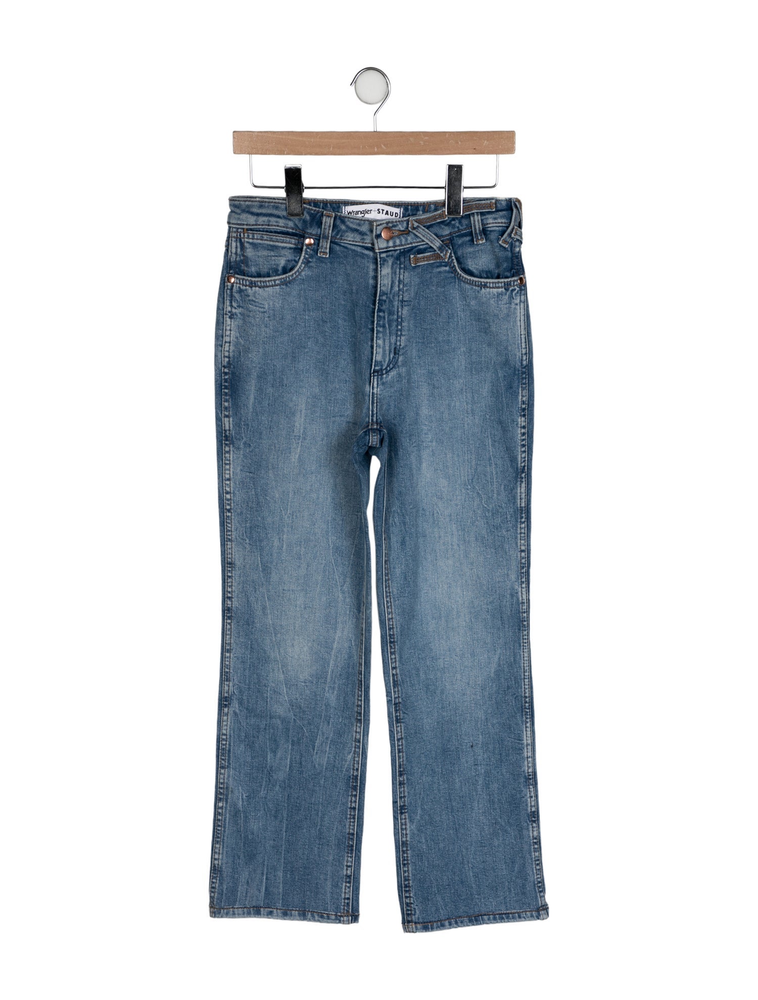 Staud + Wrangler Mid-Rise Wide Leg Jeans