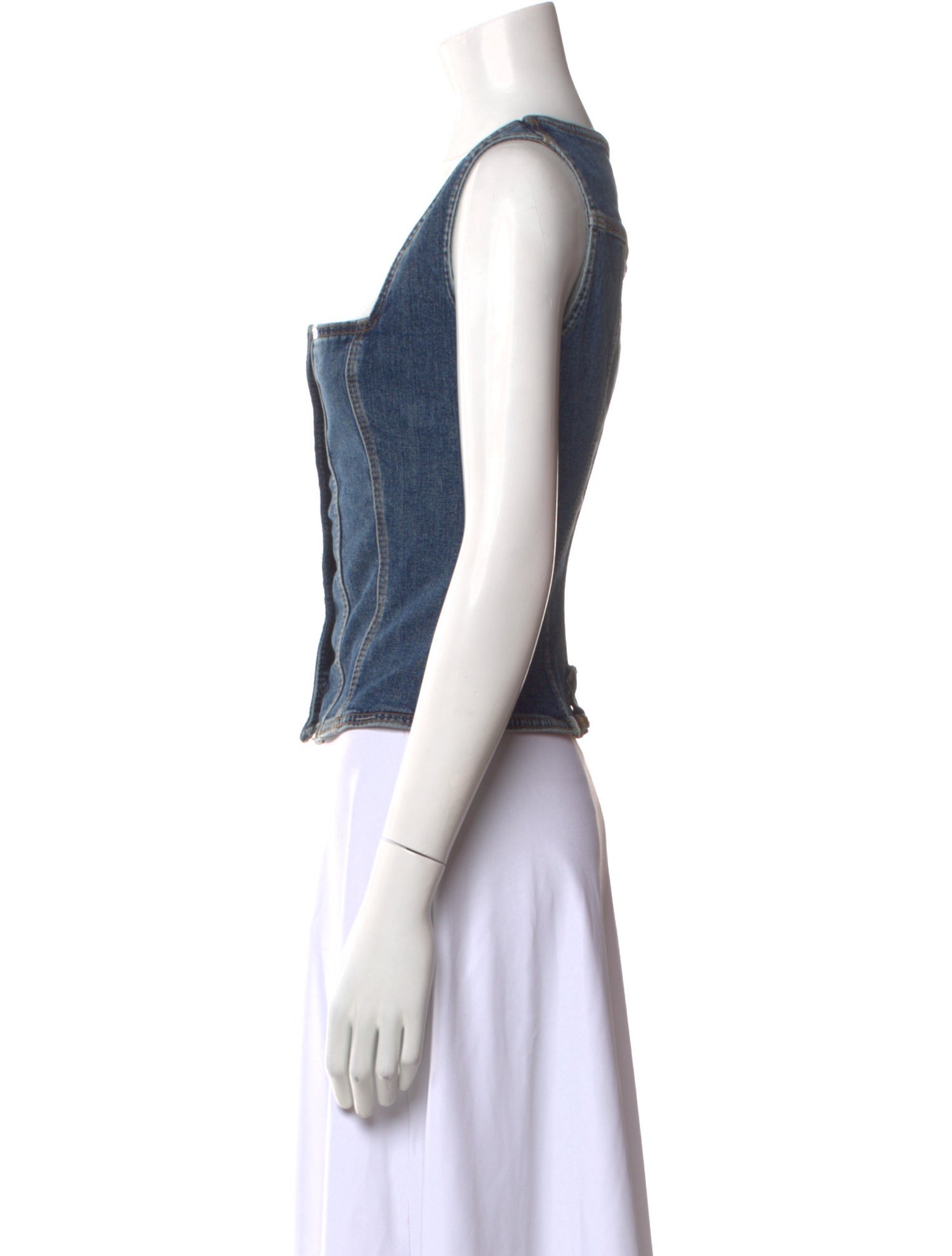 Staud + Wrangler Square Neckline Sleeveless Crop Top