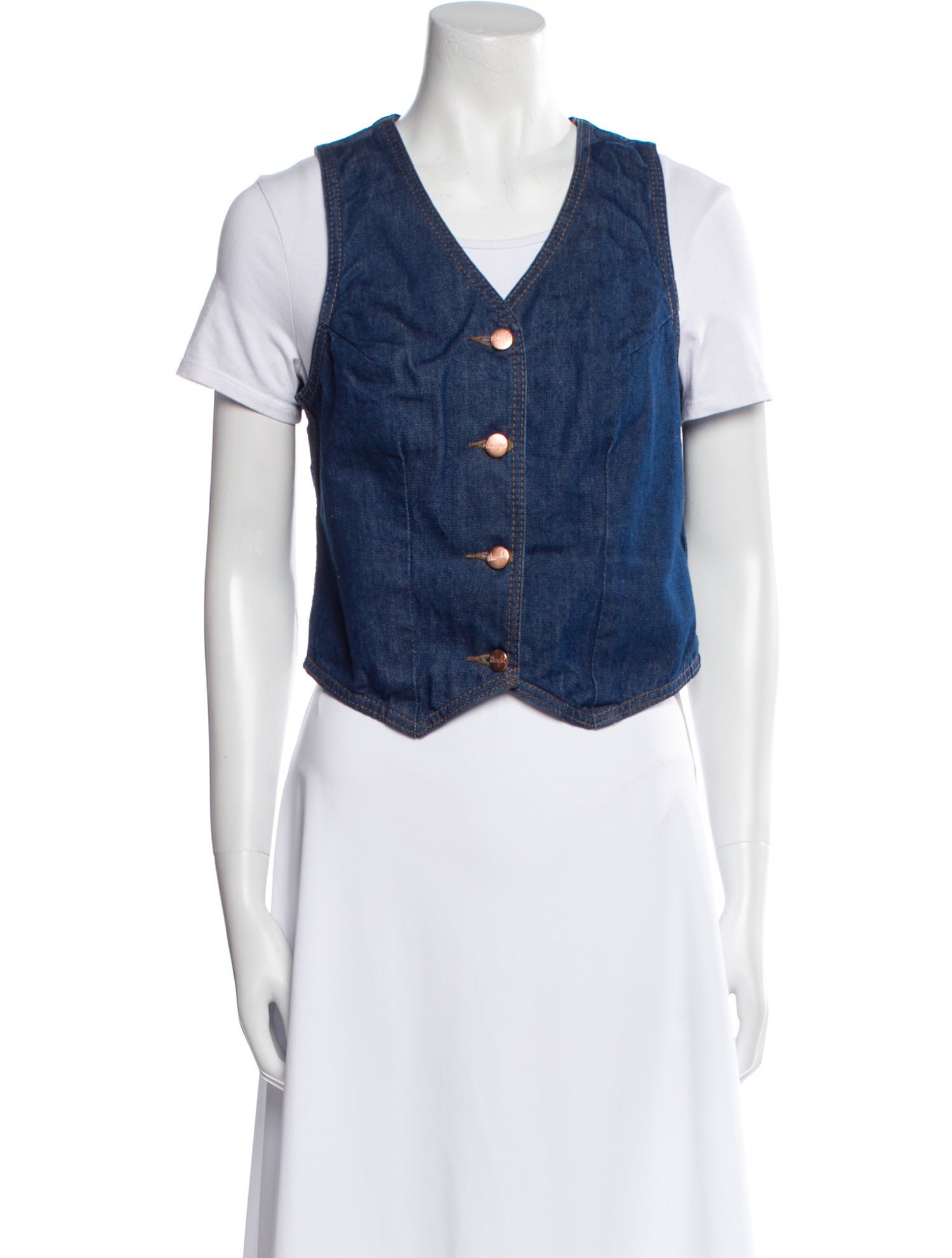 Staud + Wrangler V-Neck Short Sleeve Crop Top