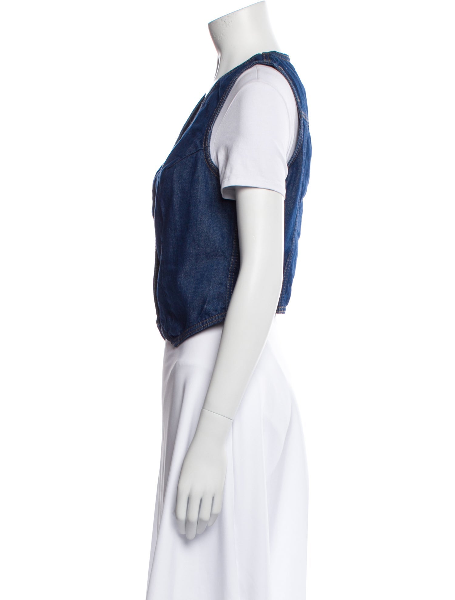 Staud + Wrangler V-Neck Short Sleeve Crop Top