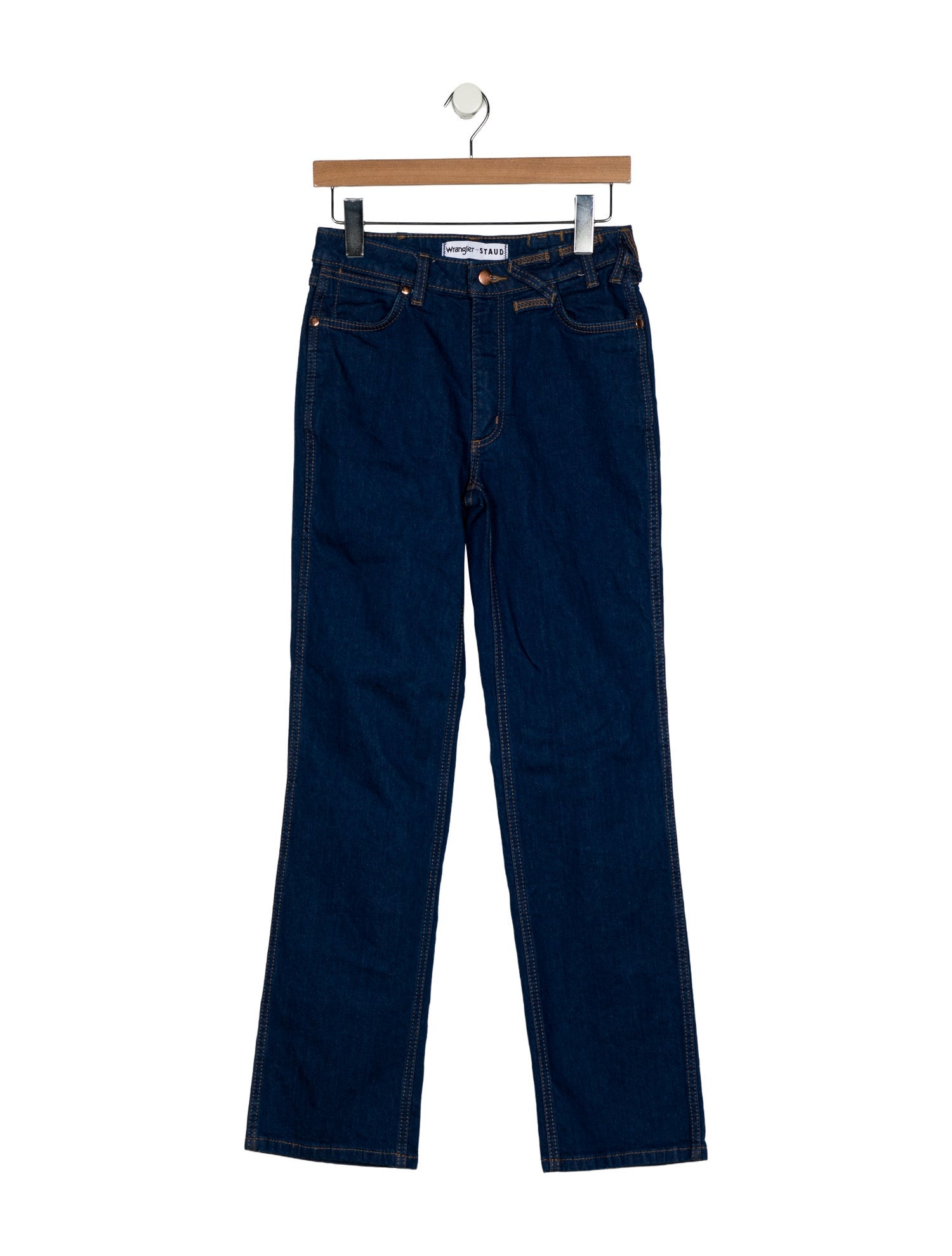 Staud + Wrangler Mid-Rise Straight Leg Jeans